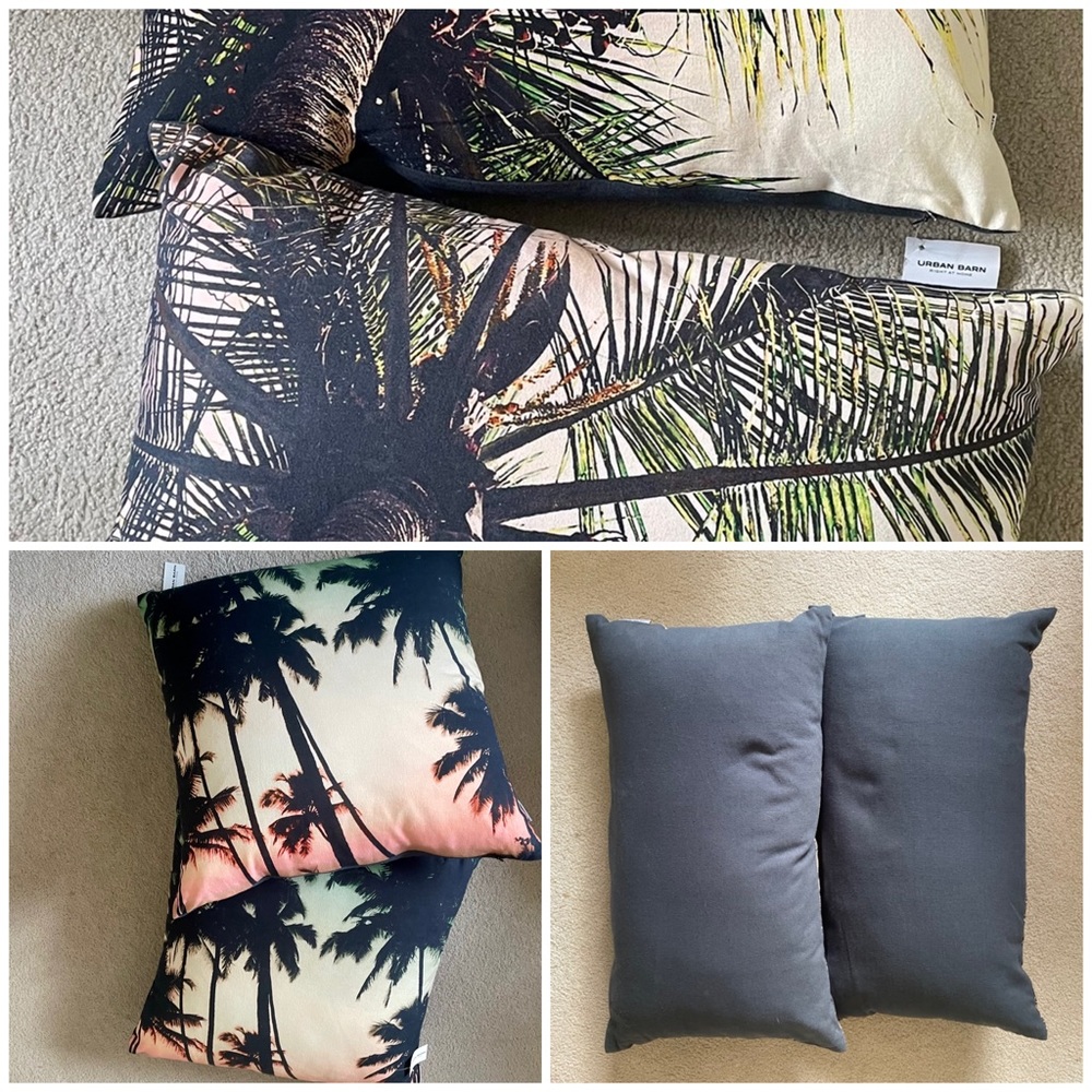 Variety of palm tree pillows